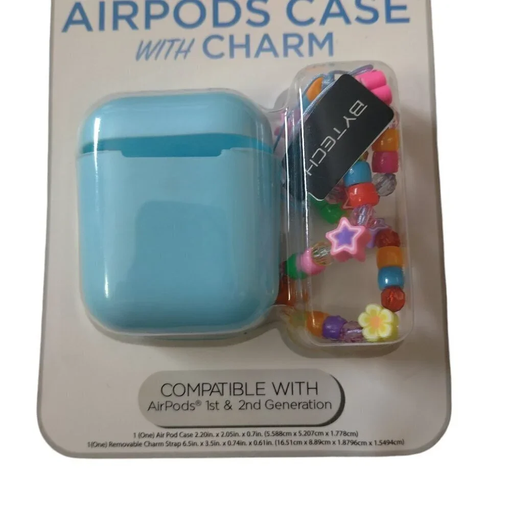 Silicone Airpods Case With Charm 1st & 2nd Generation Compatible NEW In Package